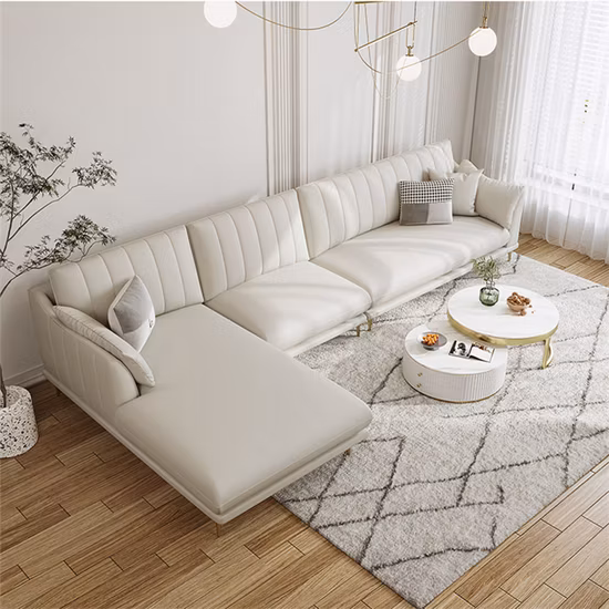 Canapé sectionnel de conception italienne moderne haut de gamme, ensemble de canapé en tissu d'angle