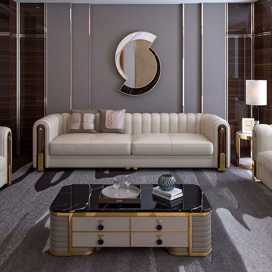 Canapé inclinable en cuir véritable, mobilier de maison moderne et contemporain, de dubaï, pour salon