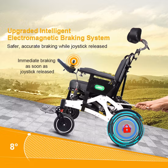 Fauteuil roulant électrique intelligent, inclinable, léger, en alliage d'aluminium, commande réglable