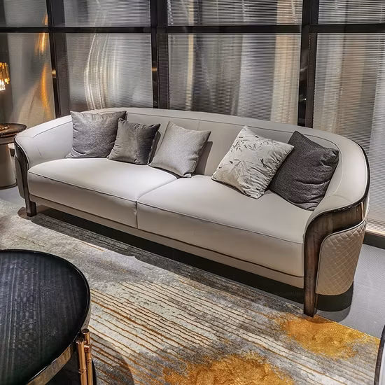 Offre spéciale meubles de maison modernes canapé en bois de luxe canapé en tissu en cuir de salon